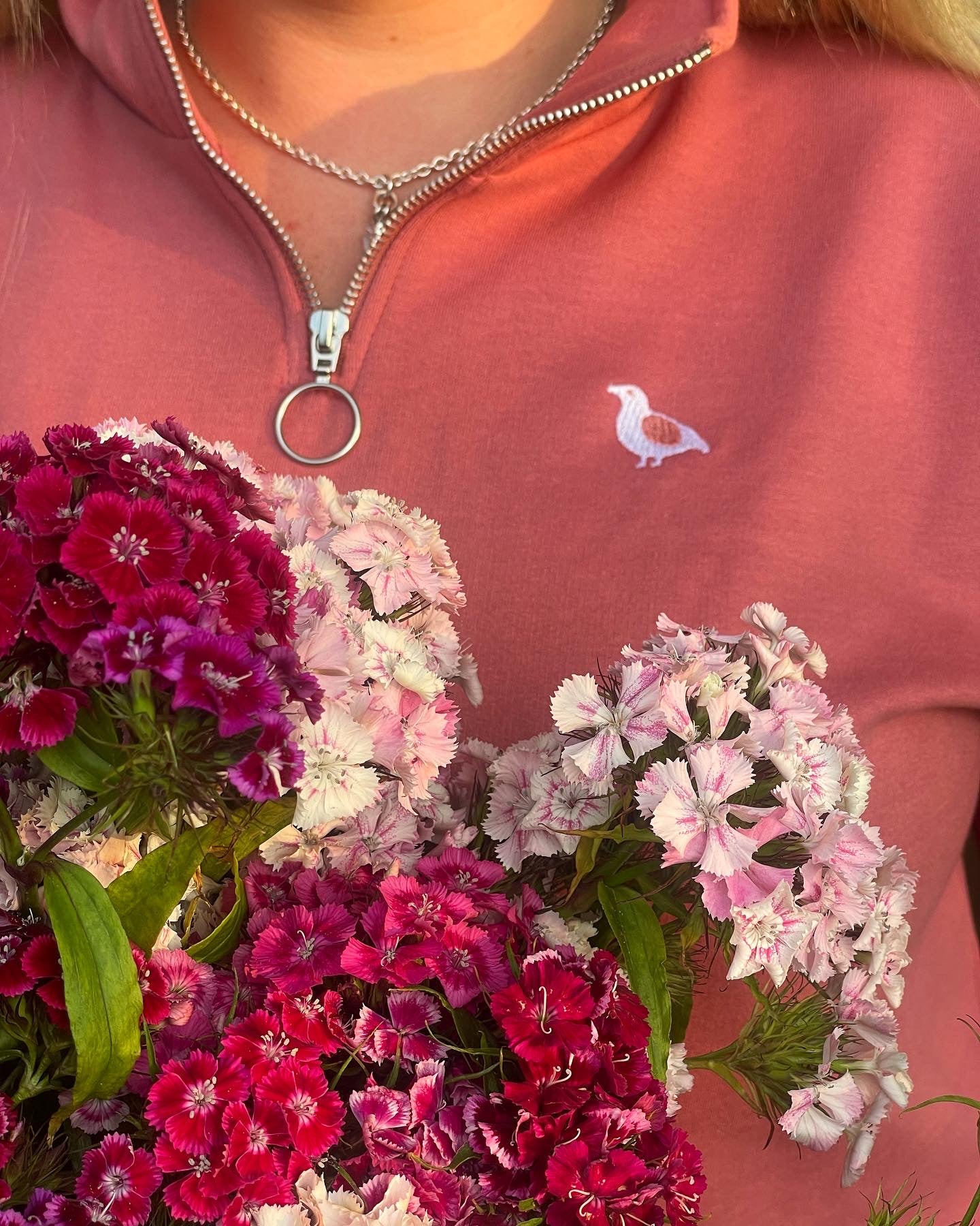 Cropped 1/4 zip- Misty Pink
