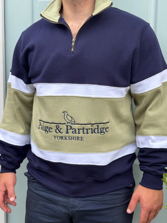 Tramline Sage Green 1/4 zip