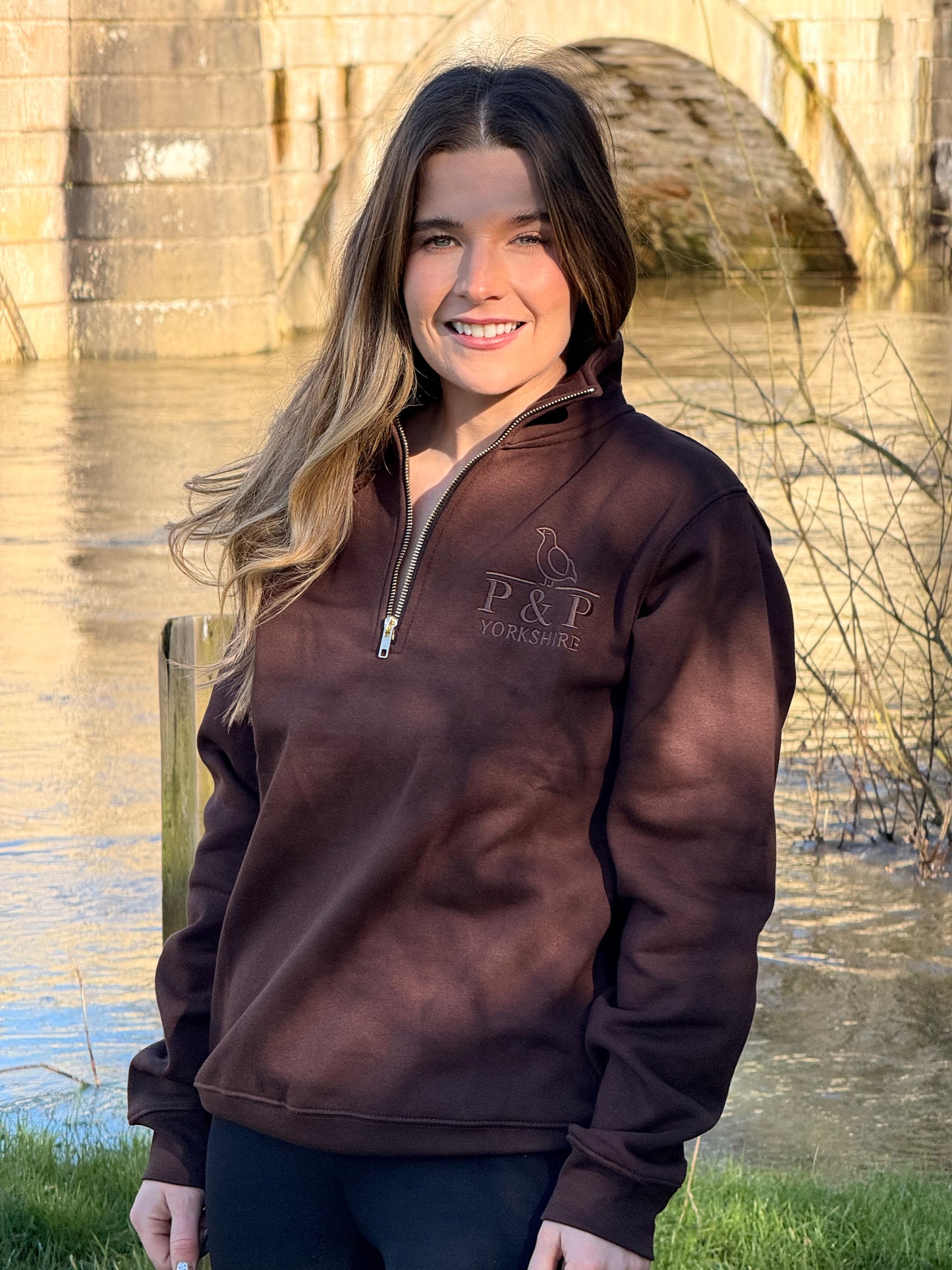 Bramble 1/4 zip - Brown